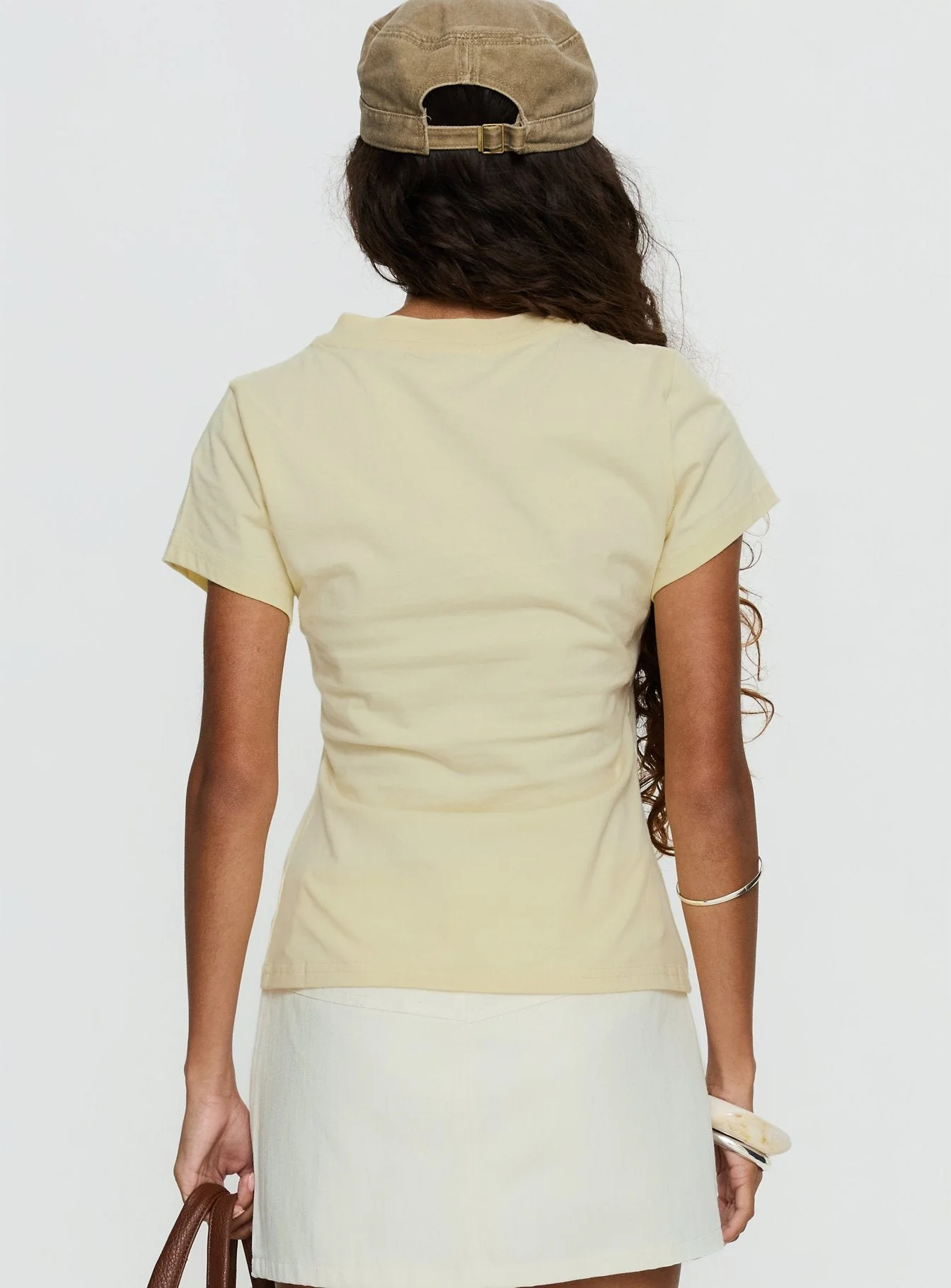 96 Charm Studded Graphic Baby Tee Yellow - Image 5