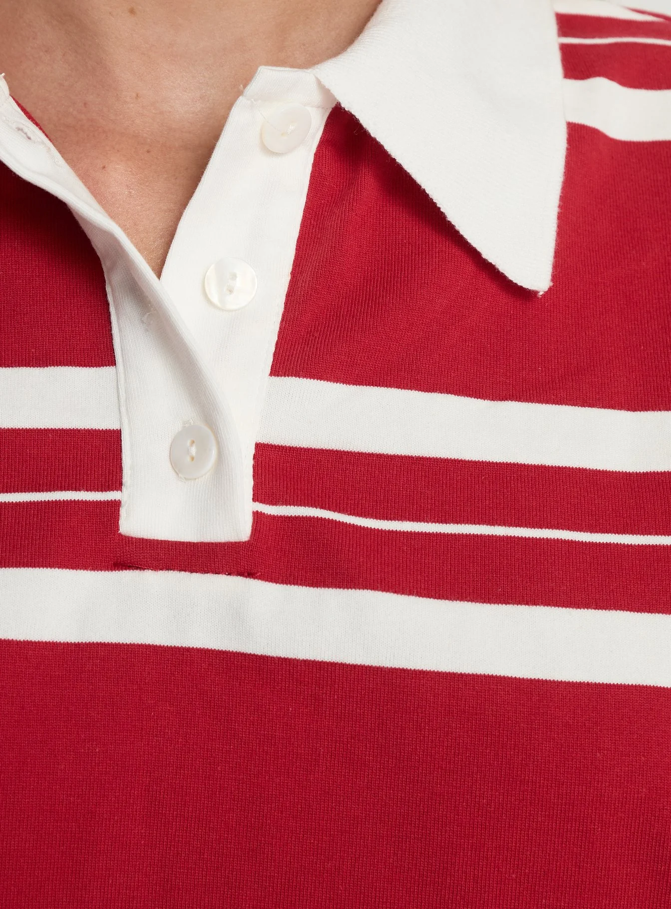 Aaren Boxy Polo Top Red Stripe - Image 6