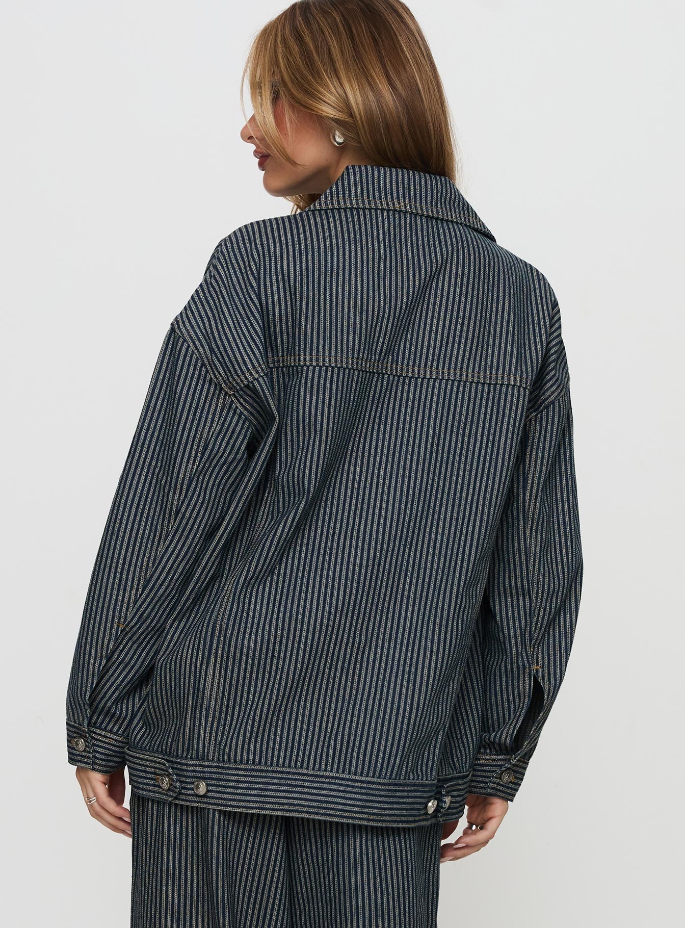 Actually Invested Jacket Denim Stripe - Image 5