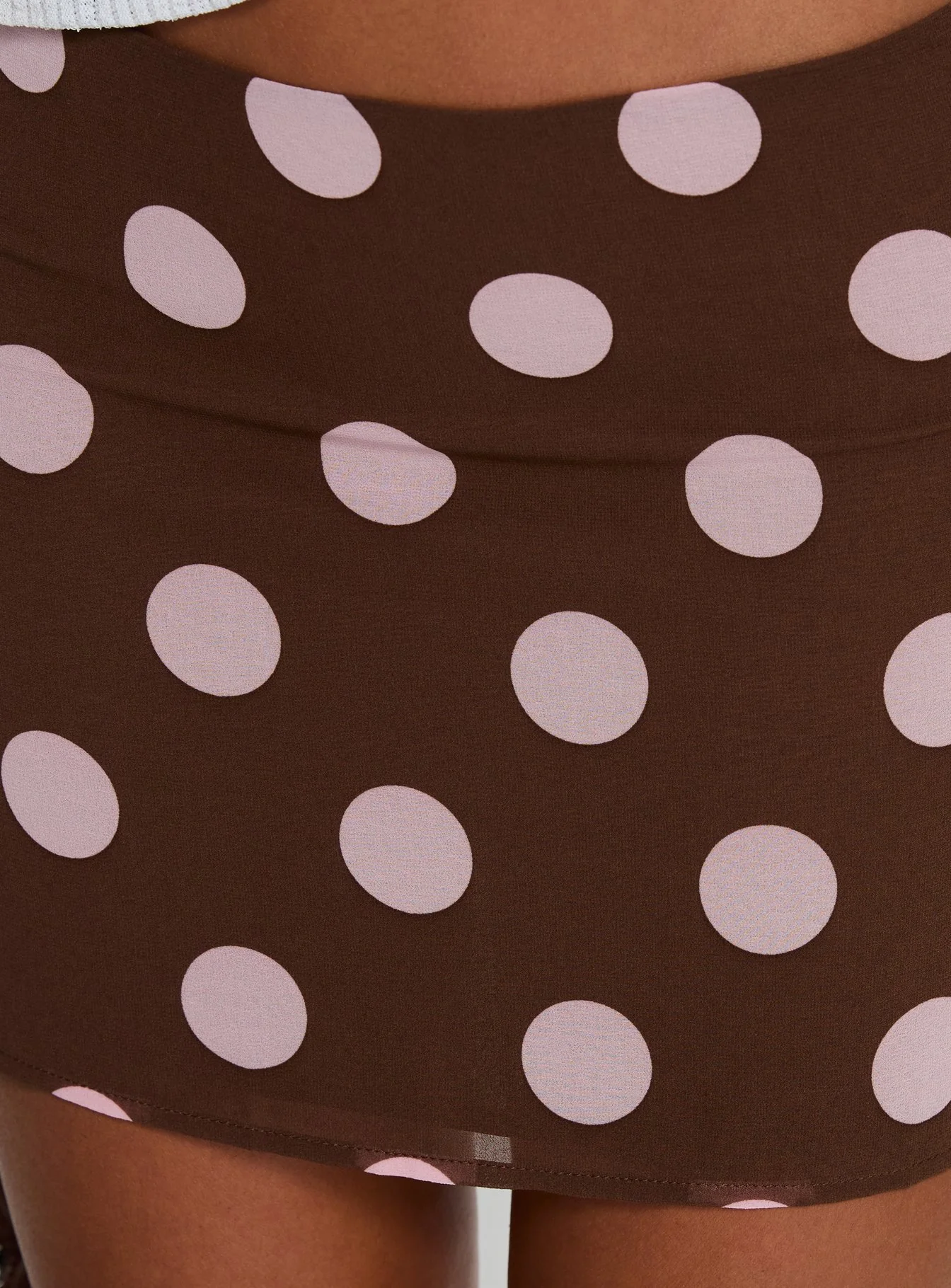 Adelaida Mini Skirt Brown / Pink Polka - Image 6