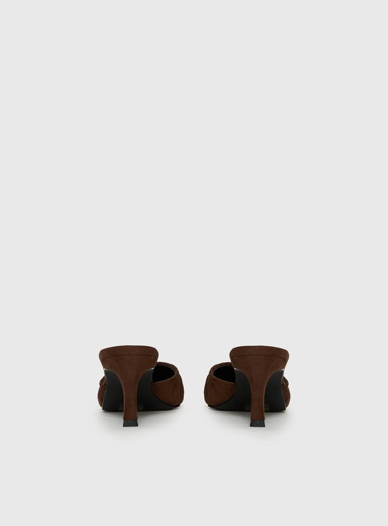 Admiration Pointed Toe Faux Suede Heels Brown - Image 4
