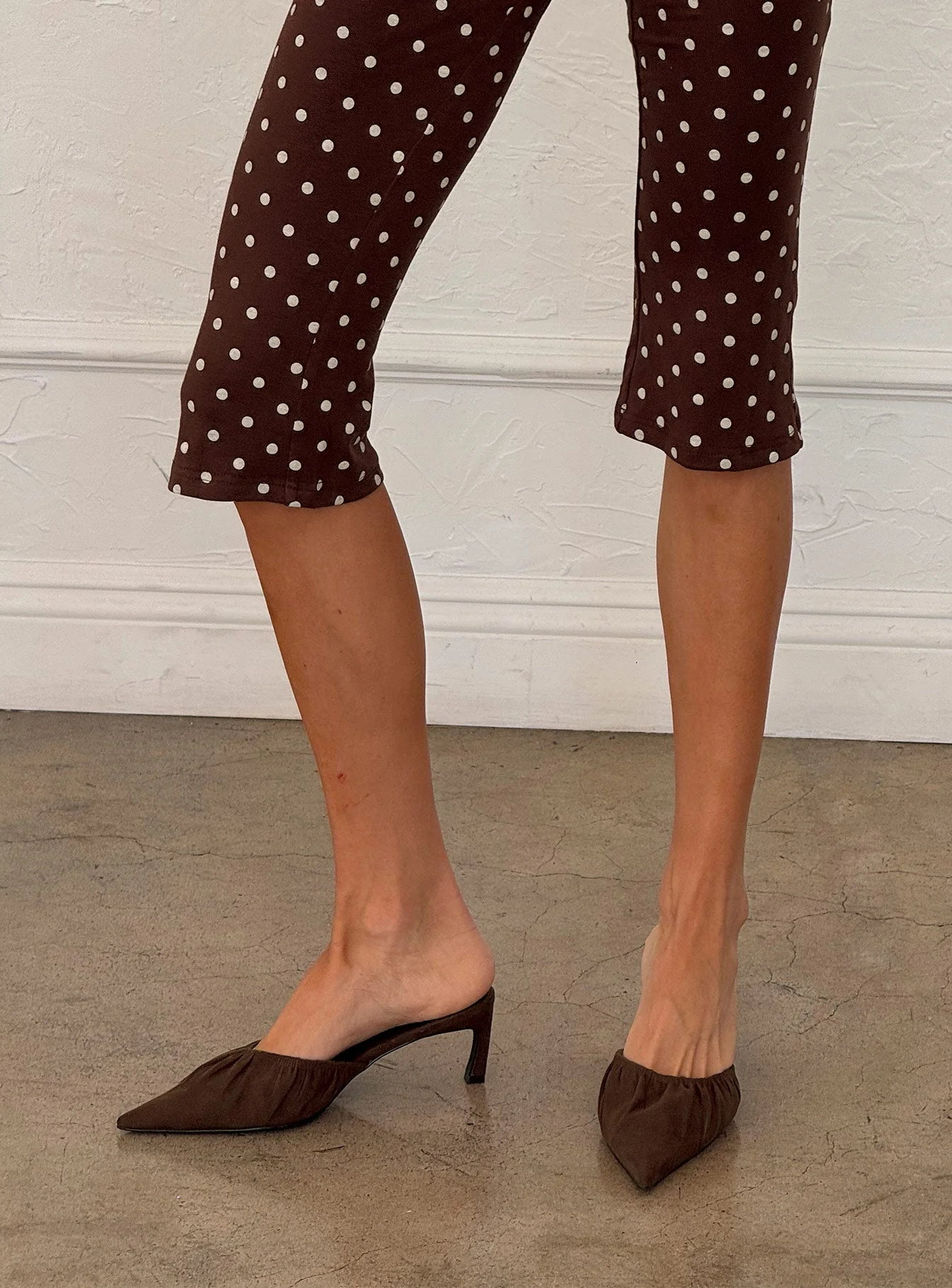 Admiration Pointed Toe Faux Suede Heels Brown - Image 6