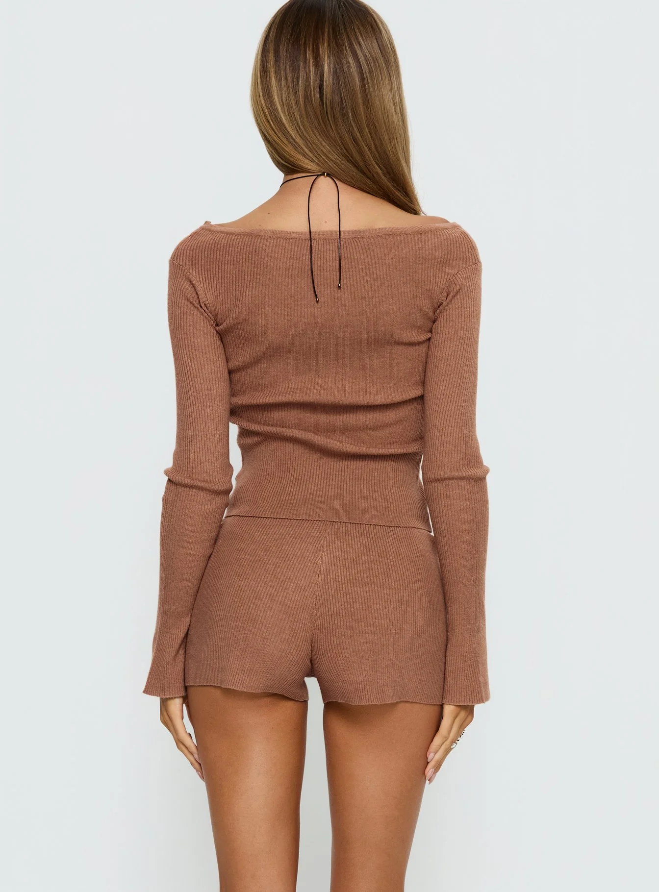 Ahani Low Rise Knit Shorts Mocha - Image 5