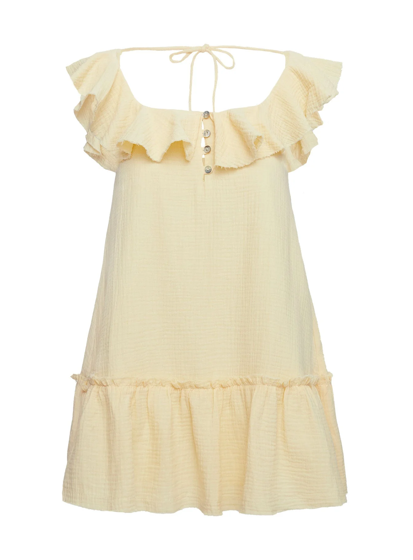 Alicen Frill Mini Dress Yellow Petite - Image 6