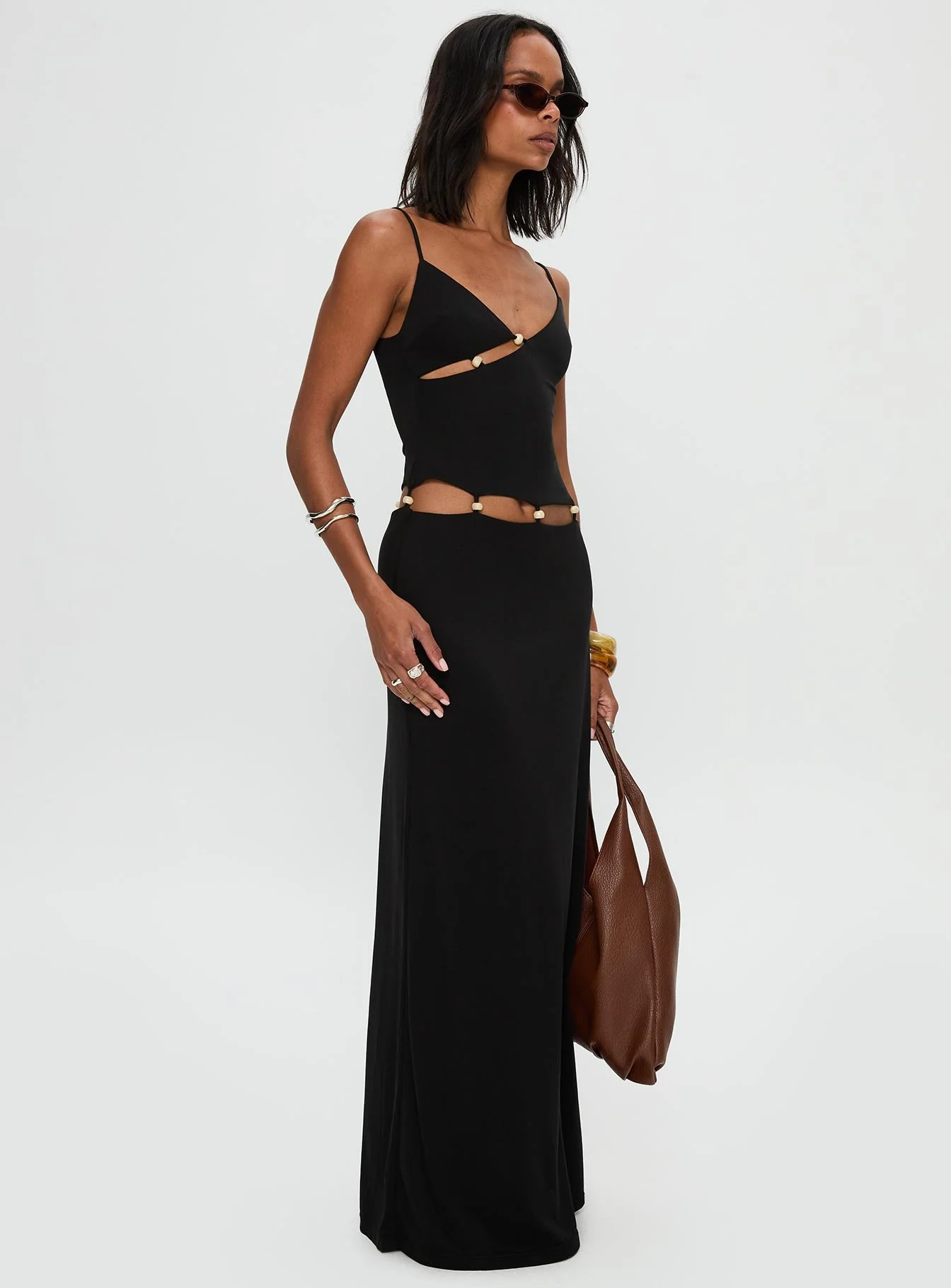 Allspice Beaded Maxi Dress Black - Image 4