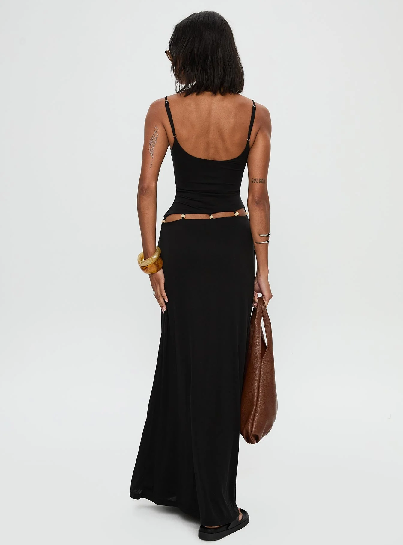 Allspice Beaded Maxi Dress Black - Image 5