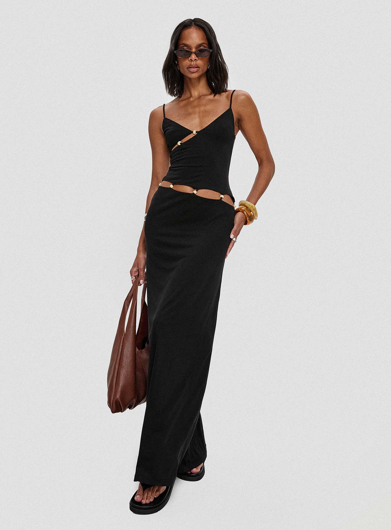 Allspice Beaded Maxi Dress Black - Image 8