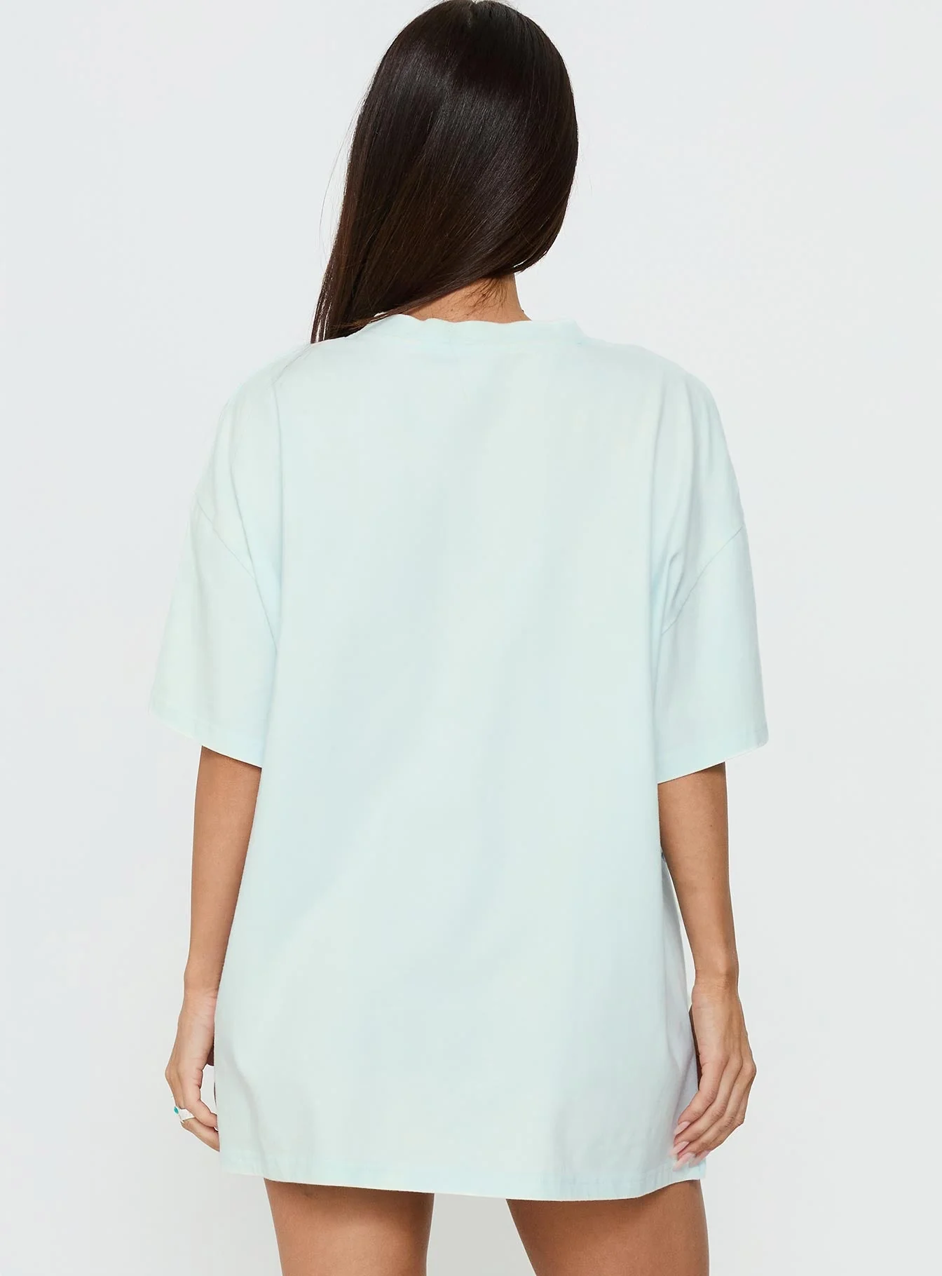 St Tropez Postcards Oversized Graphic Tee Washed Blue - Image 4