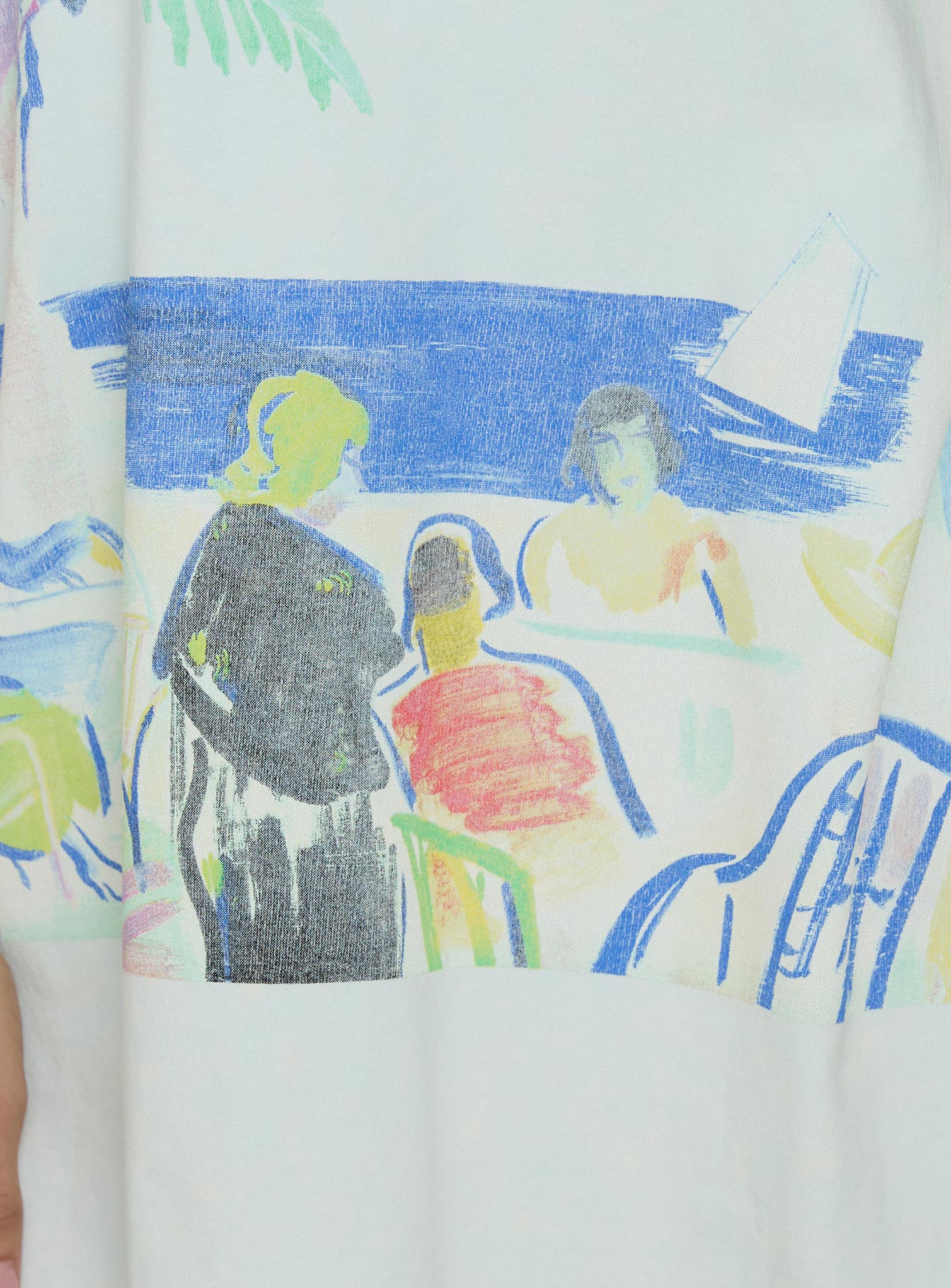 St Tropez Postcards Oversized Graphic Tee Washed Blue - Image 6