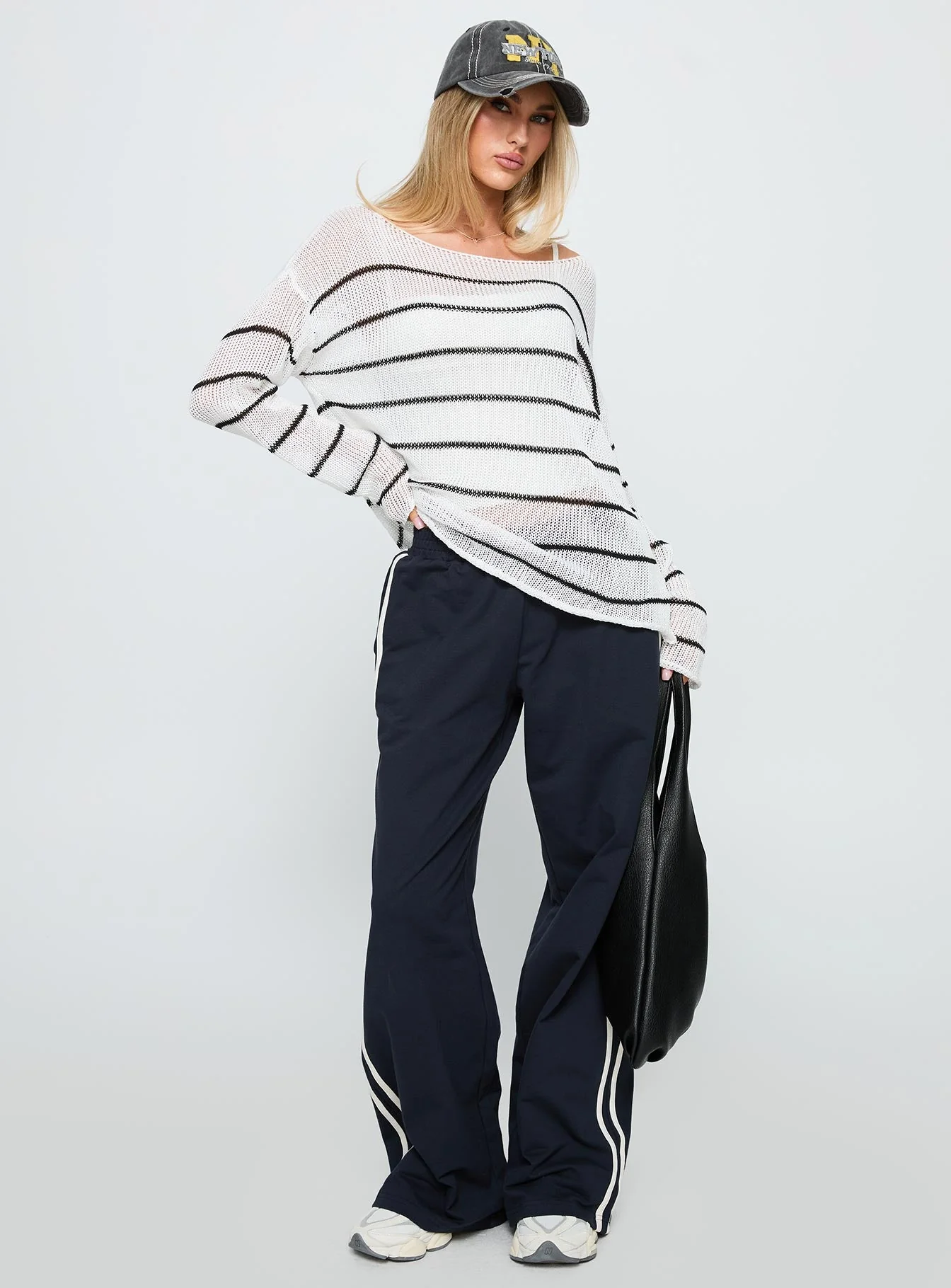 Alperton Knit Sweater Cream Stripe - Image 3