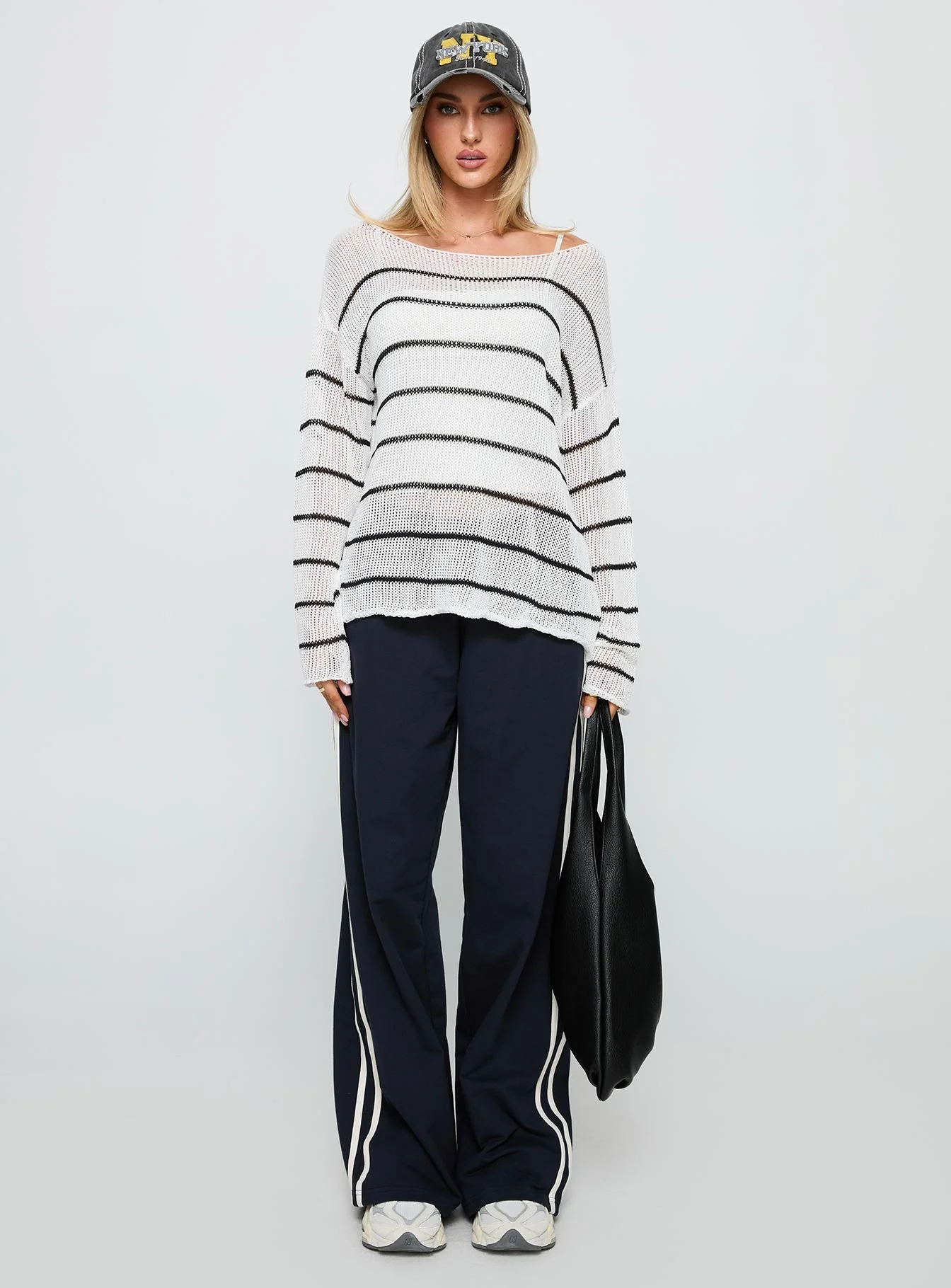 Alperton Knit Sweater Cream Stripe - Image 7