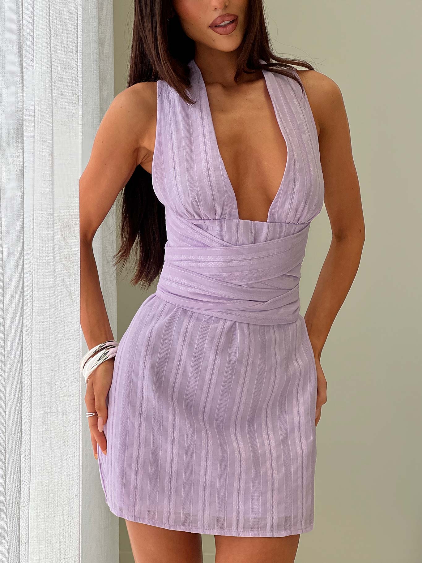 Alsace Mini Dress Lilac - Image 10