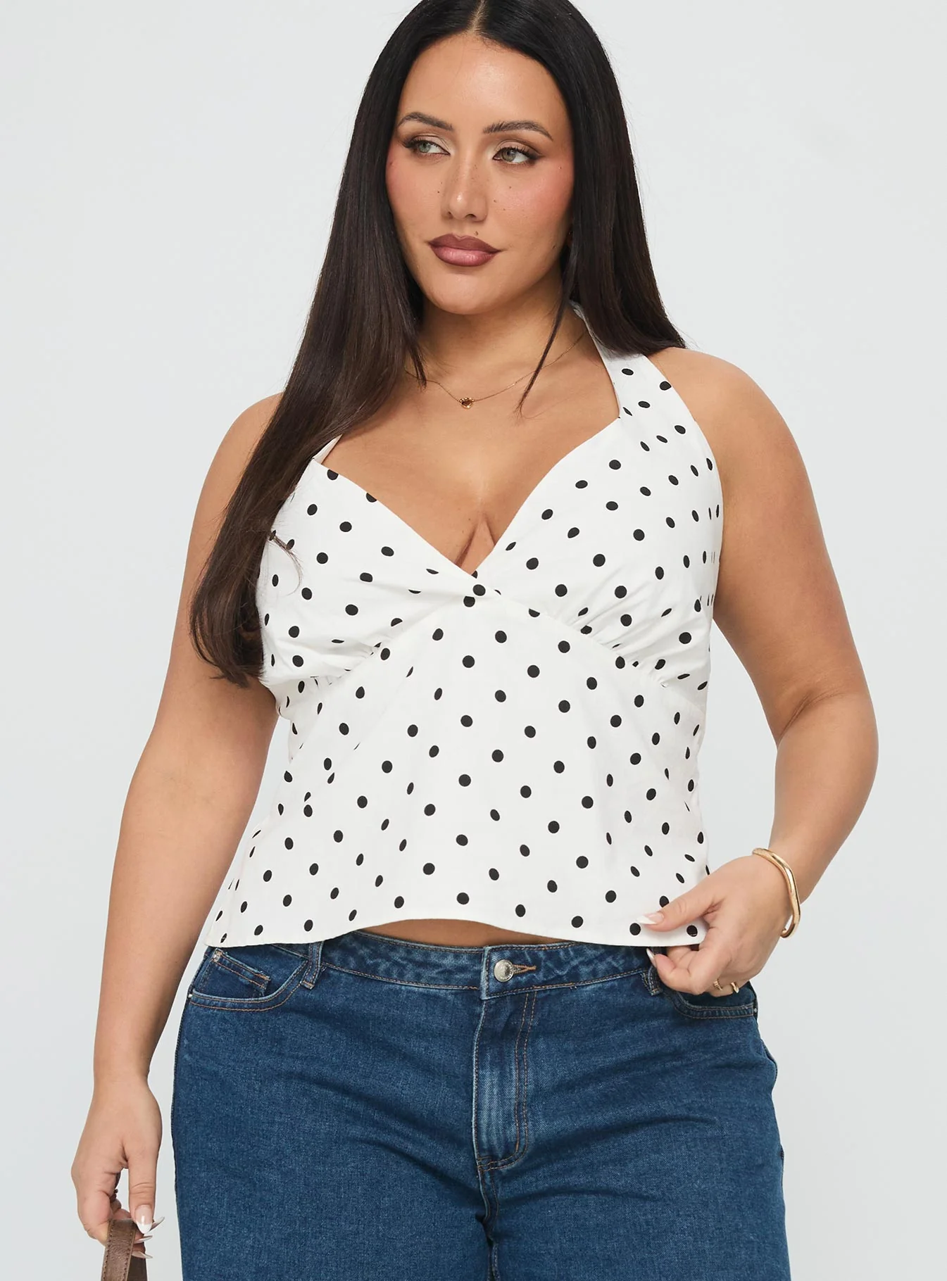 Alter Of Love Halter Top White / Polka Dot Curve - Image 2