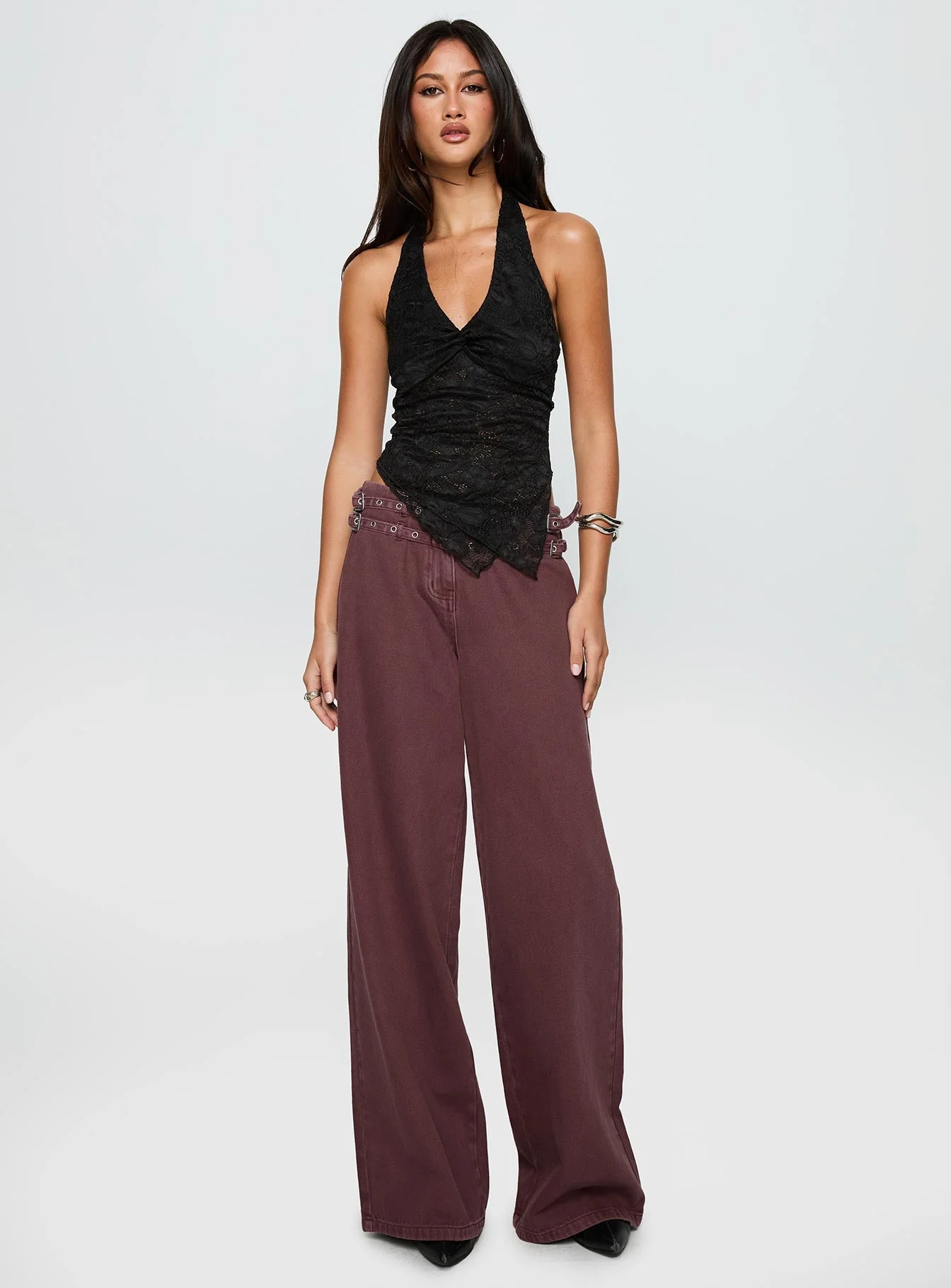 Alviera Lace Halter Top Black - Image 3