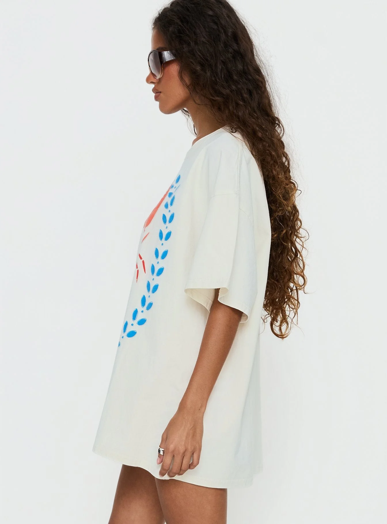 Amalfi Love Oversized Graphic Tee Off White - Image 4