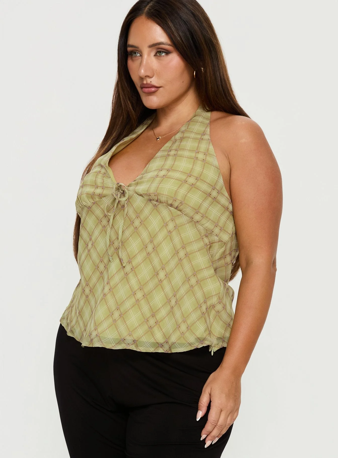 Amalthea Top Green Check Curve - Image 4