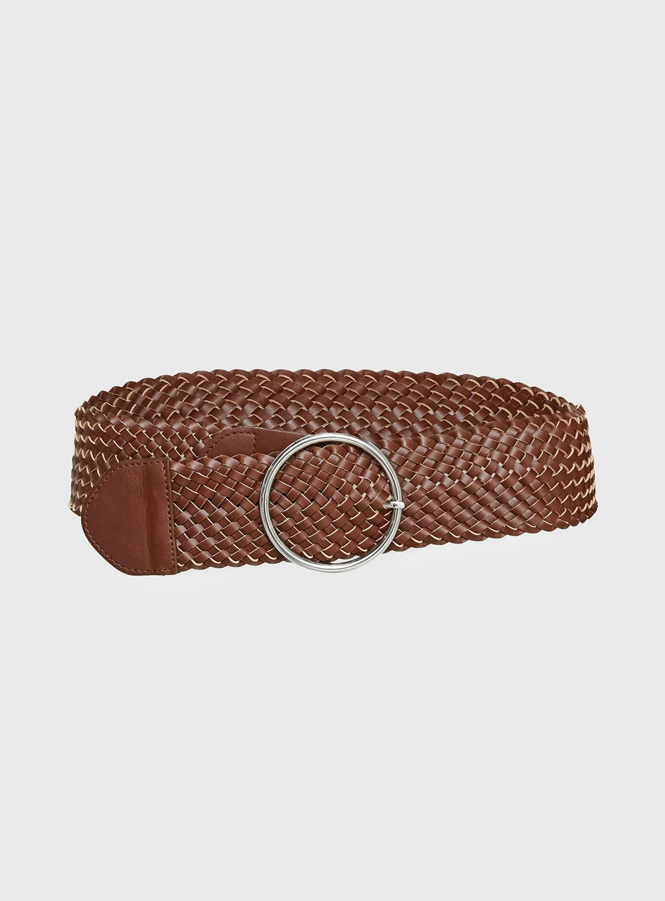 Amry Woven Belt Brown / Silver - Image 2