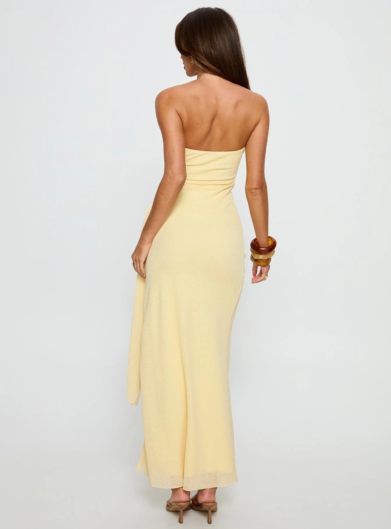 Analeah Strapless Maxi Dress Lemon Yellow - Image 5