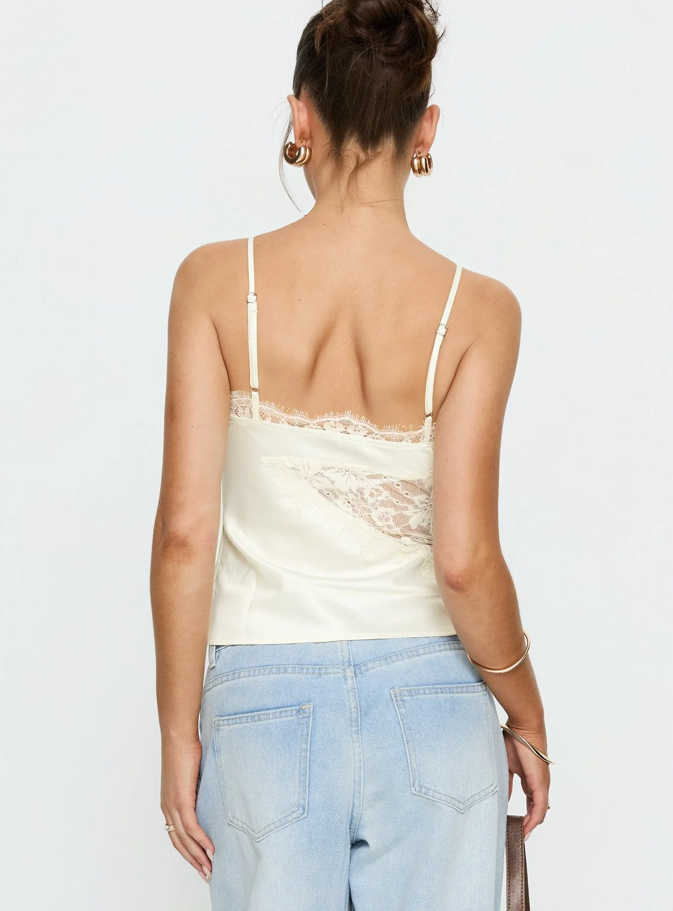 Annamari Lace Satin Cami Top Cream - Image 5