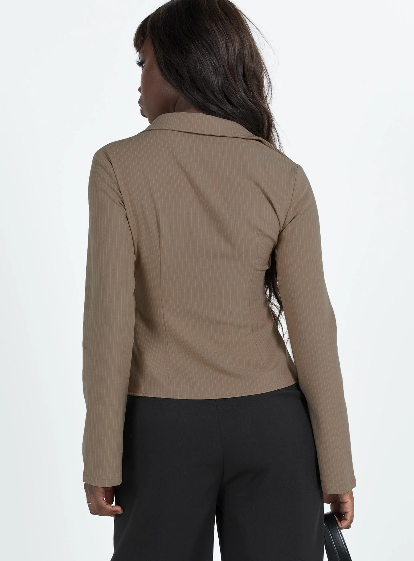 Anni Pinstripe Shirt Beige - Image 5