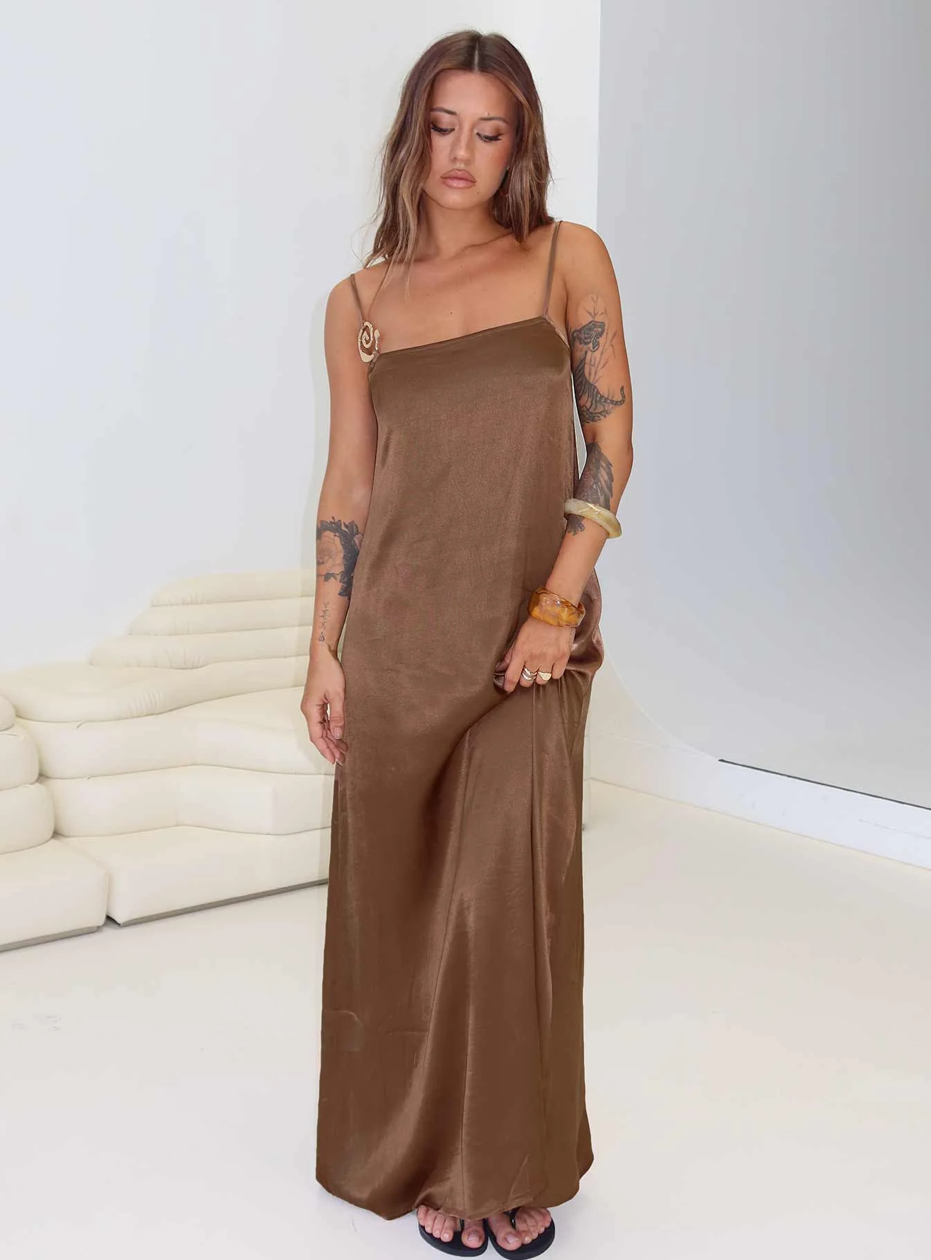 Apple Cider Maxi Dress Brown - Image 8