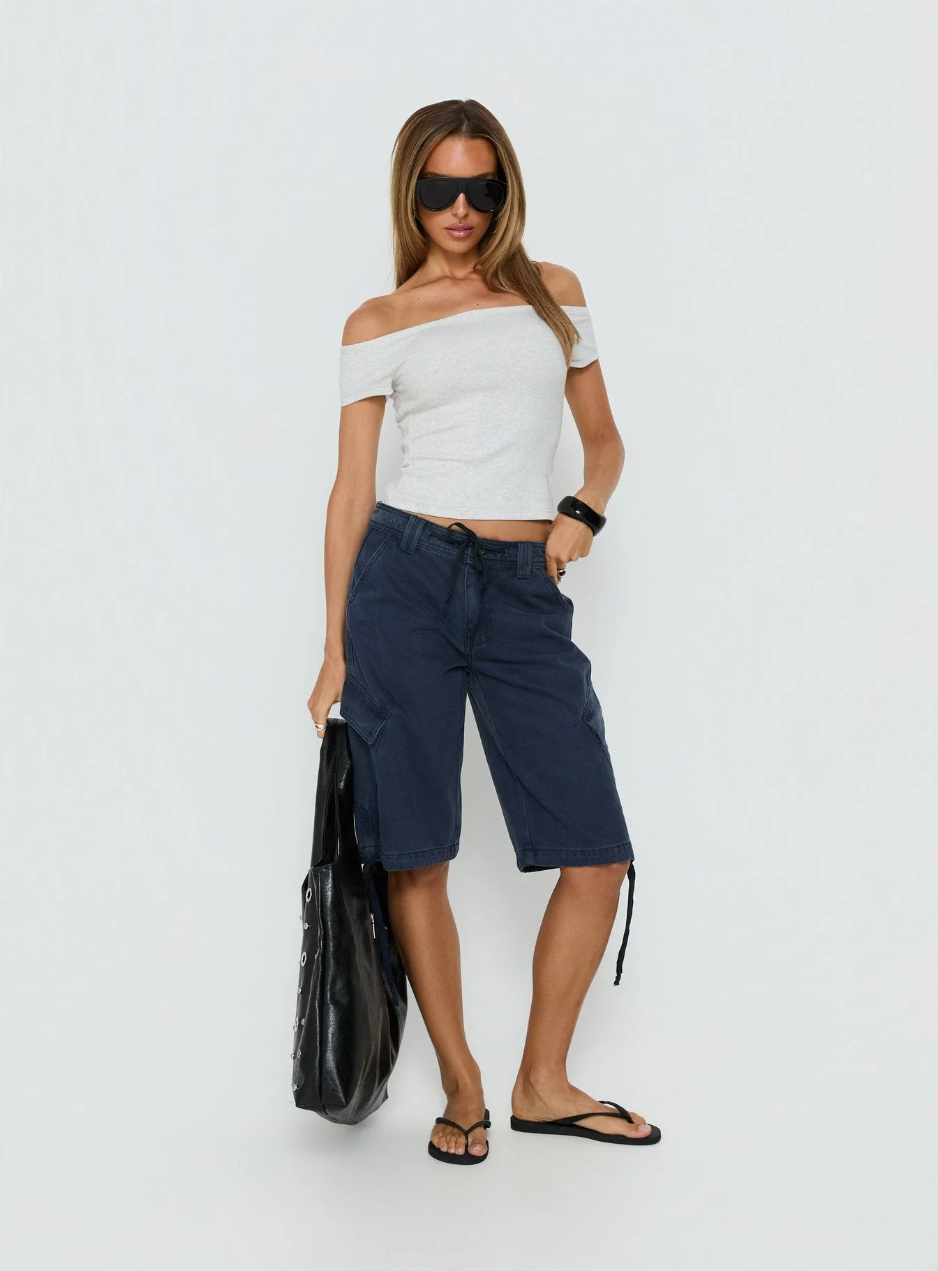 Apres Tie Waist Jorts Navy - Image 3