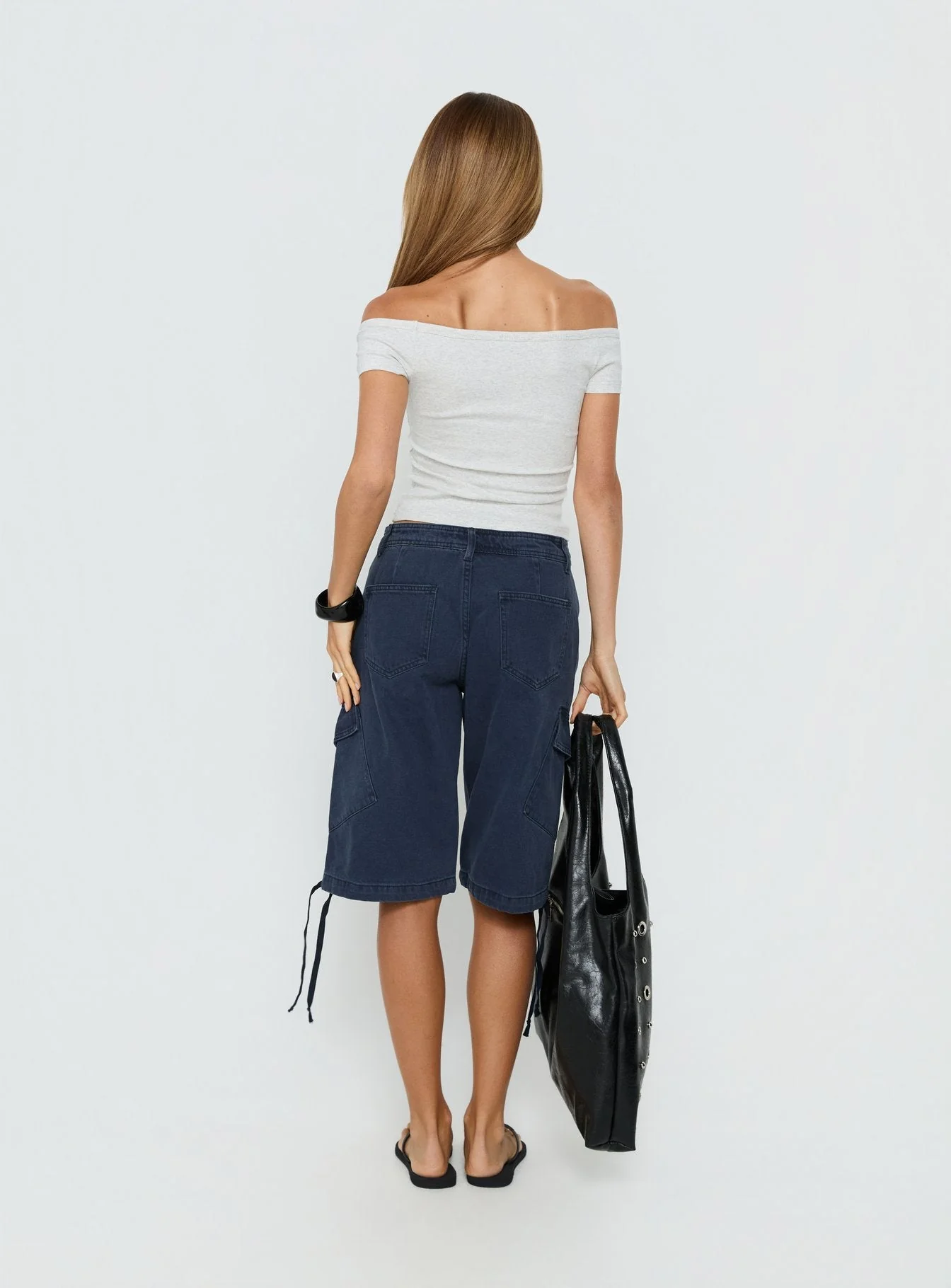 Apres Tie Waist Jorts Navy - Image 5