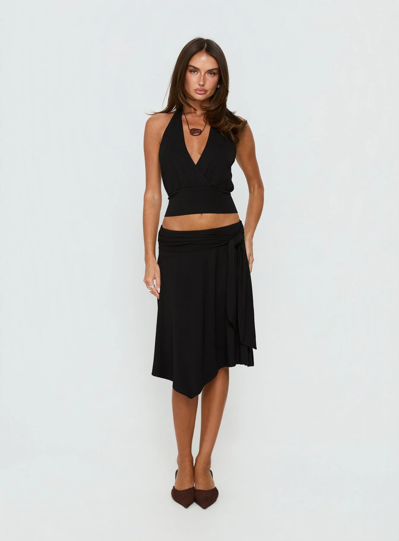 Arabele Halter Wrap Top Black - Image 3