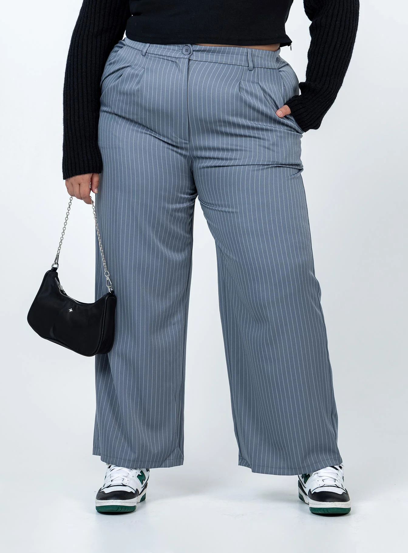 Archer Pants Pinstripe Grey Curve - Image 2