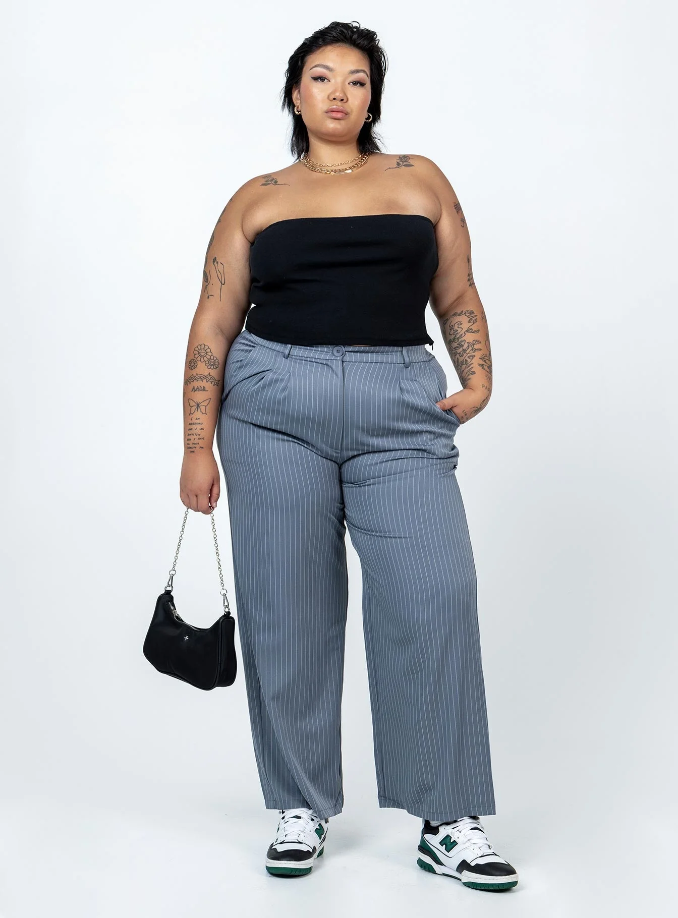 Archer Pants Pinstripe Grey Curve - Image 3