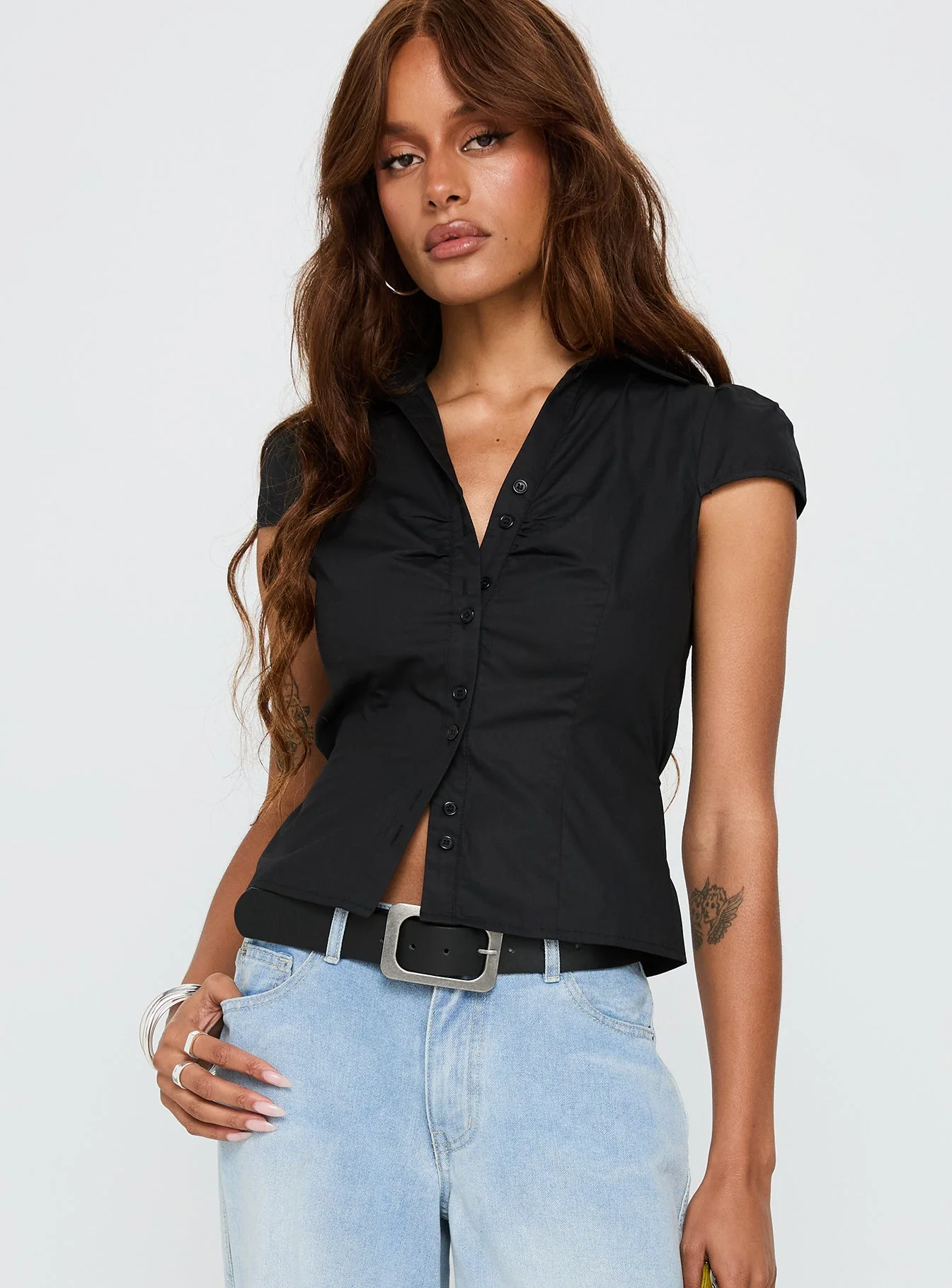 Arianwyn Short Sleeve Shirt Black - Image 2