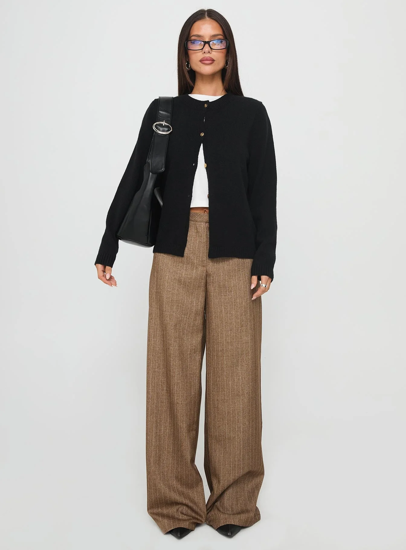 Arica Button Up Knit Cardigan Black - Image 6