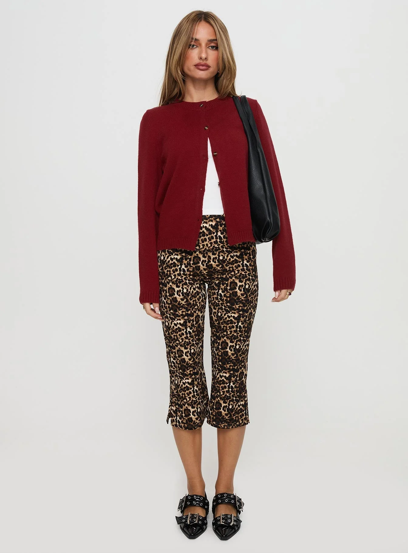 Arica Button Up Knit Cardigan Red - Image 7