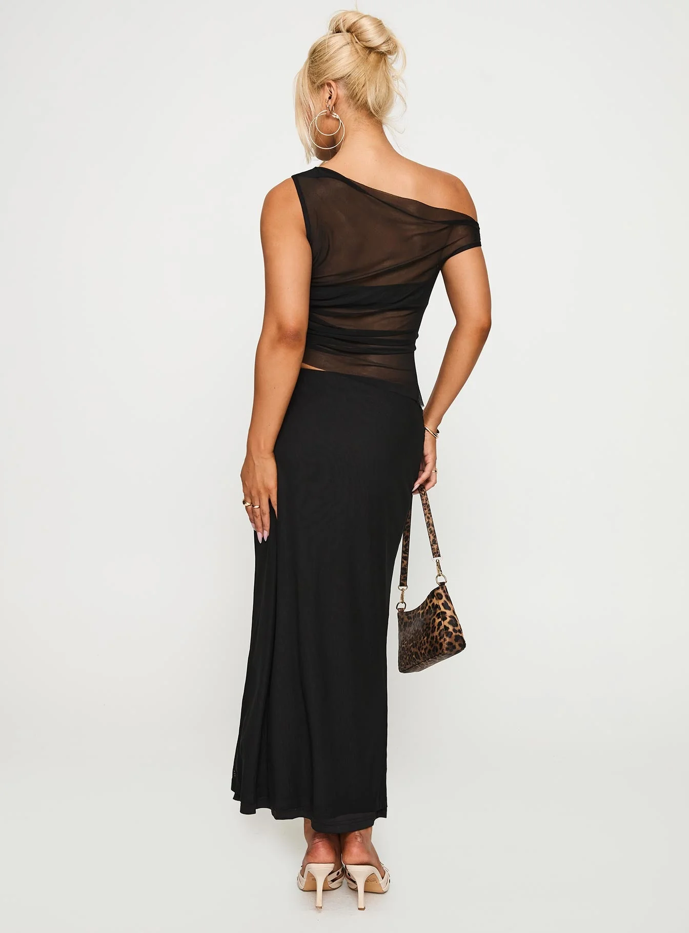 Aristocrat One Shoulder Mesh Set Black - Image 5