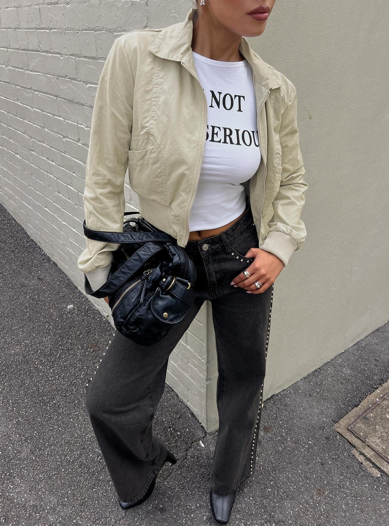 Arwyn Fitted Bomber Jacket Taupe - Image 11