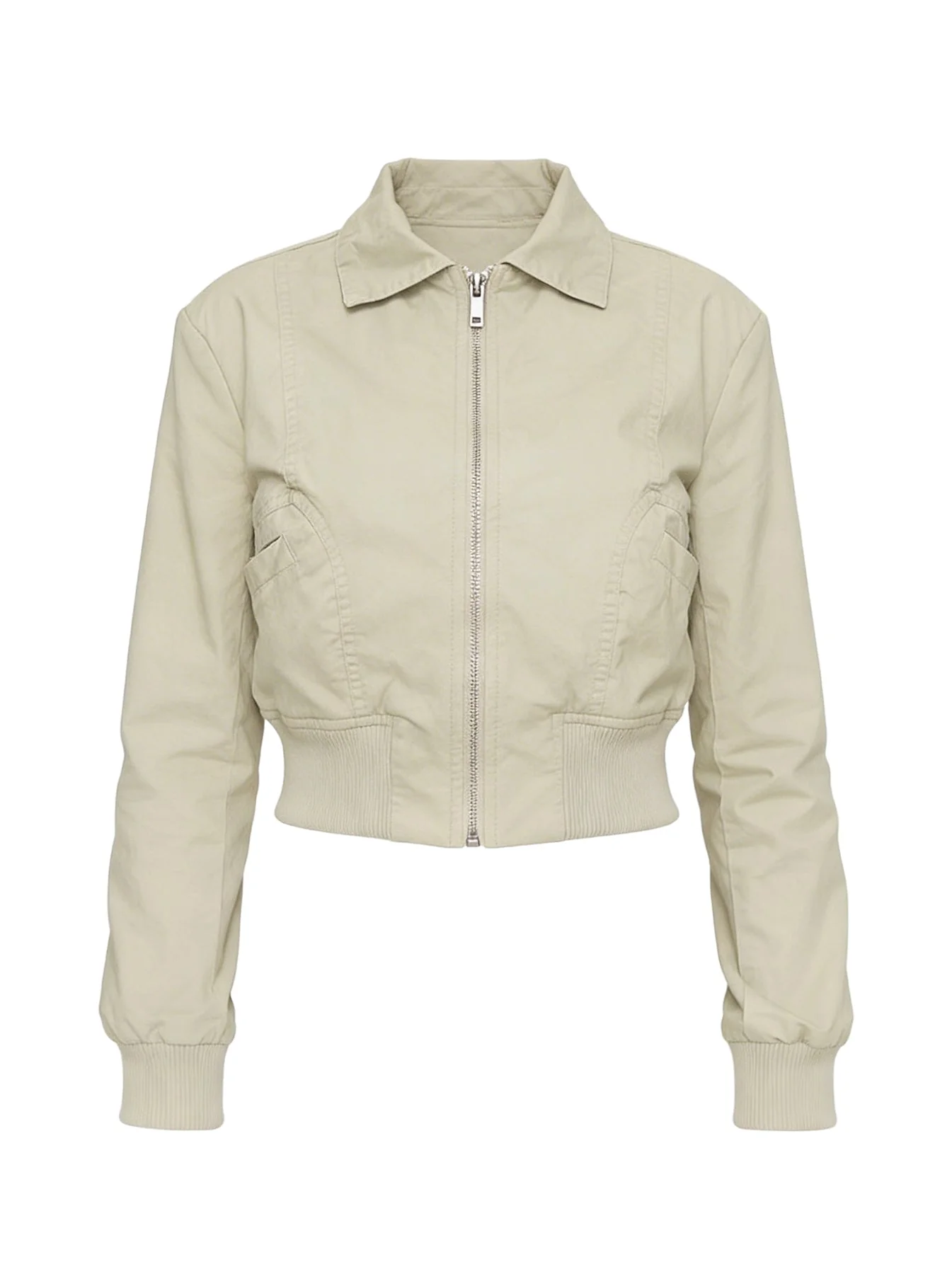 Arwyn Fitted Bomber Jacket Taupe - Image 12