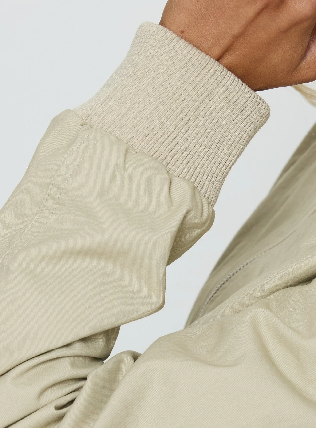 Arwyn Fitted Bomber Jacket Taupe - Image 8