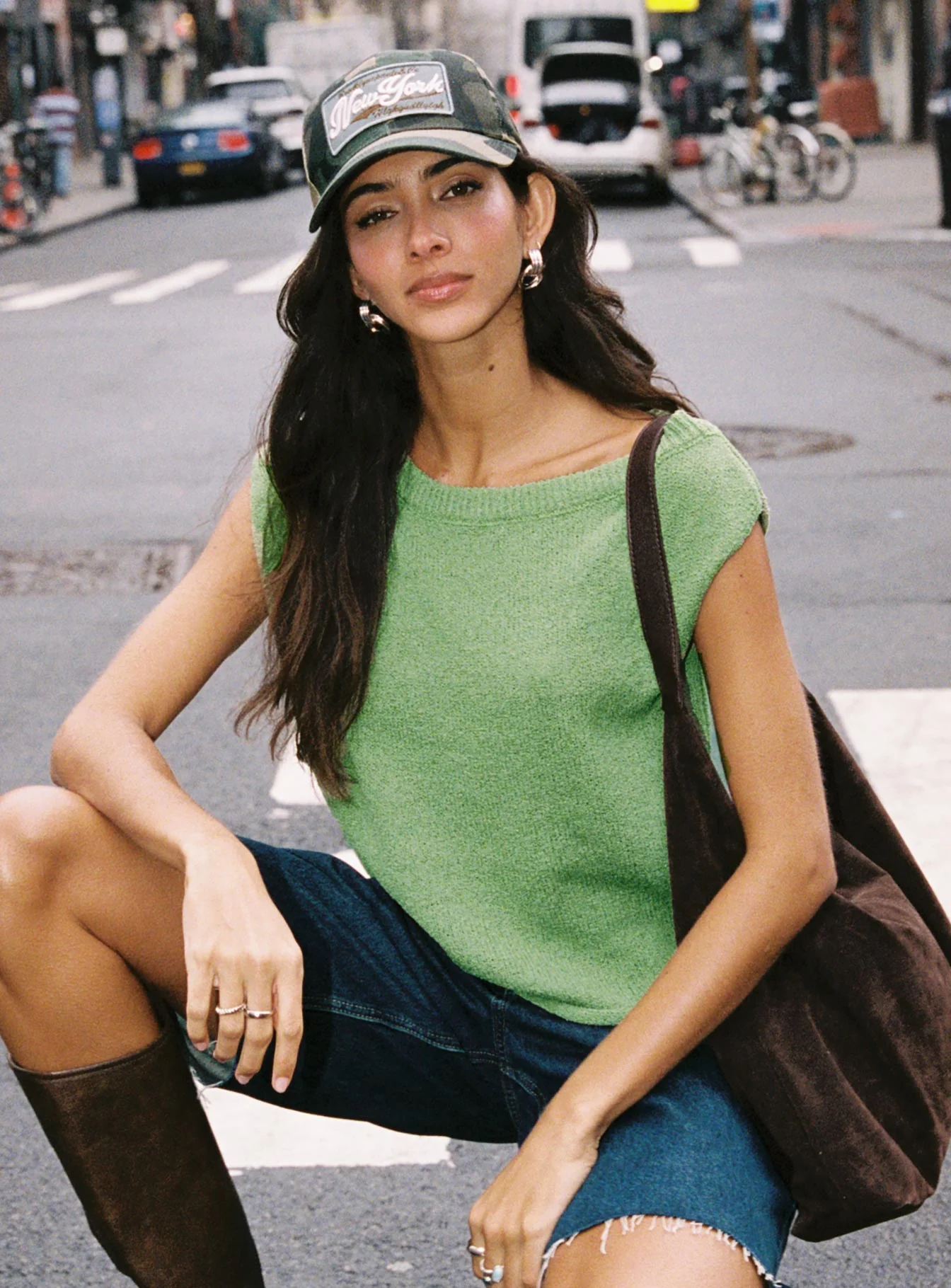 Ashfield Off Shoulder Top Green - Image 3