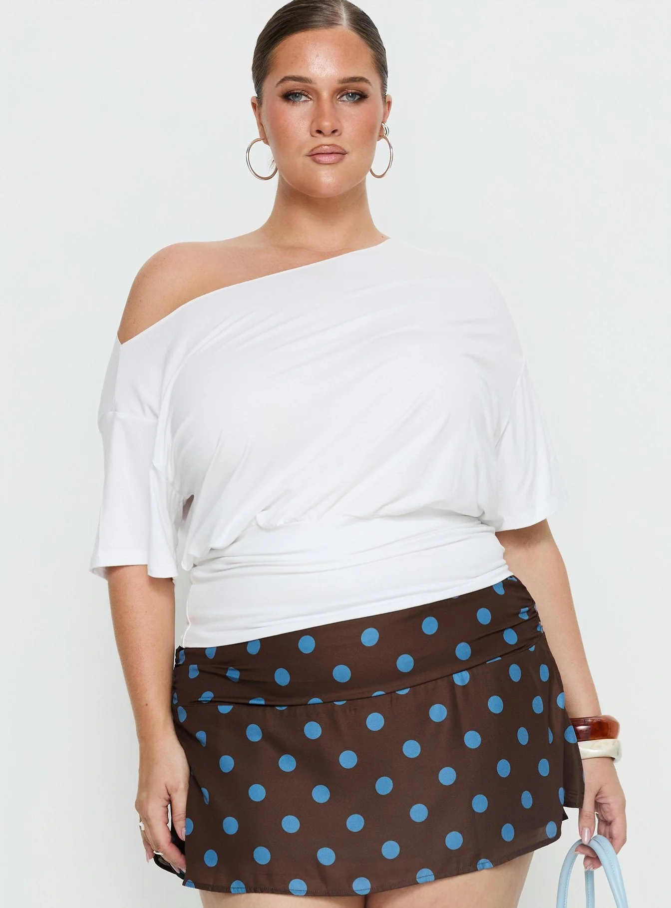 Ashlinn Off Shoulder Drapey Top White Curve - Image 2
