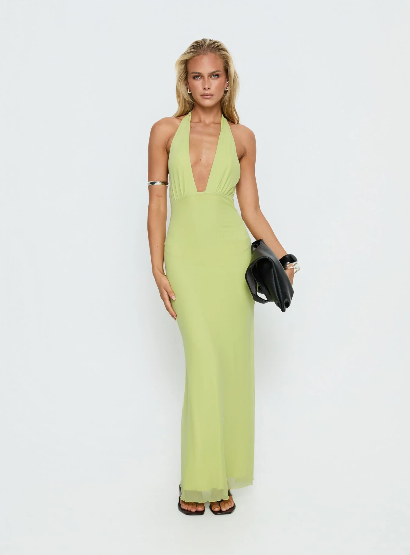 Astrazia Halter Maxi Dress Green - Image 2