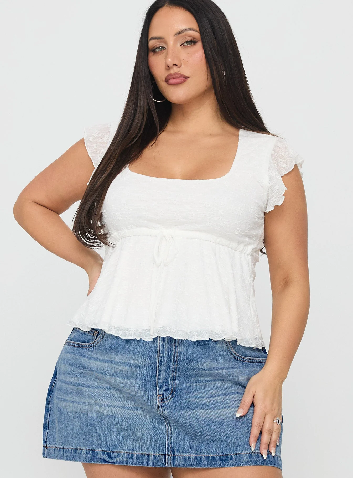 Auroraah Frill Top White Curve - Image 2