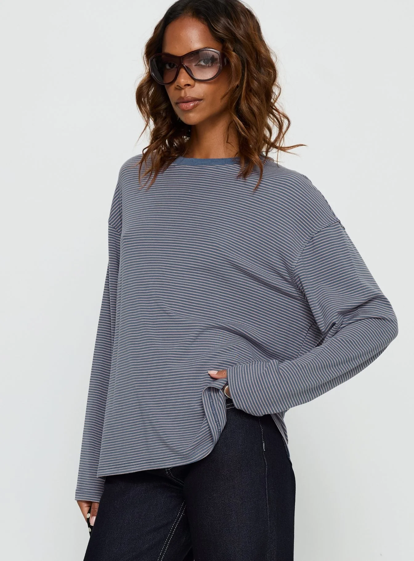 Marlah Long Sleeve Top Blue Stripe - Image 3