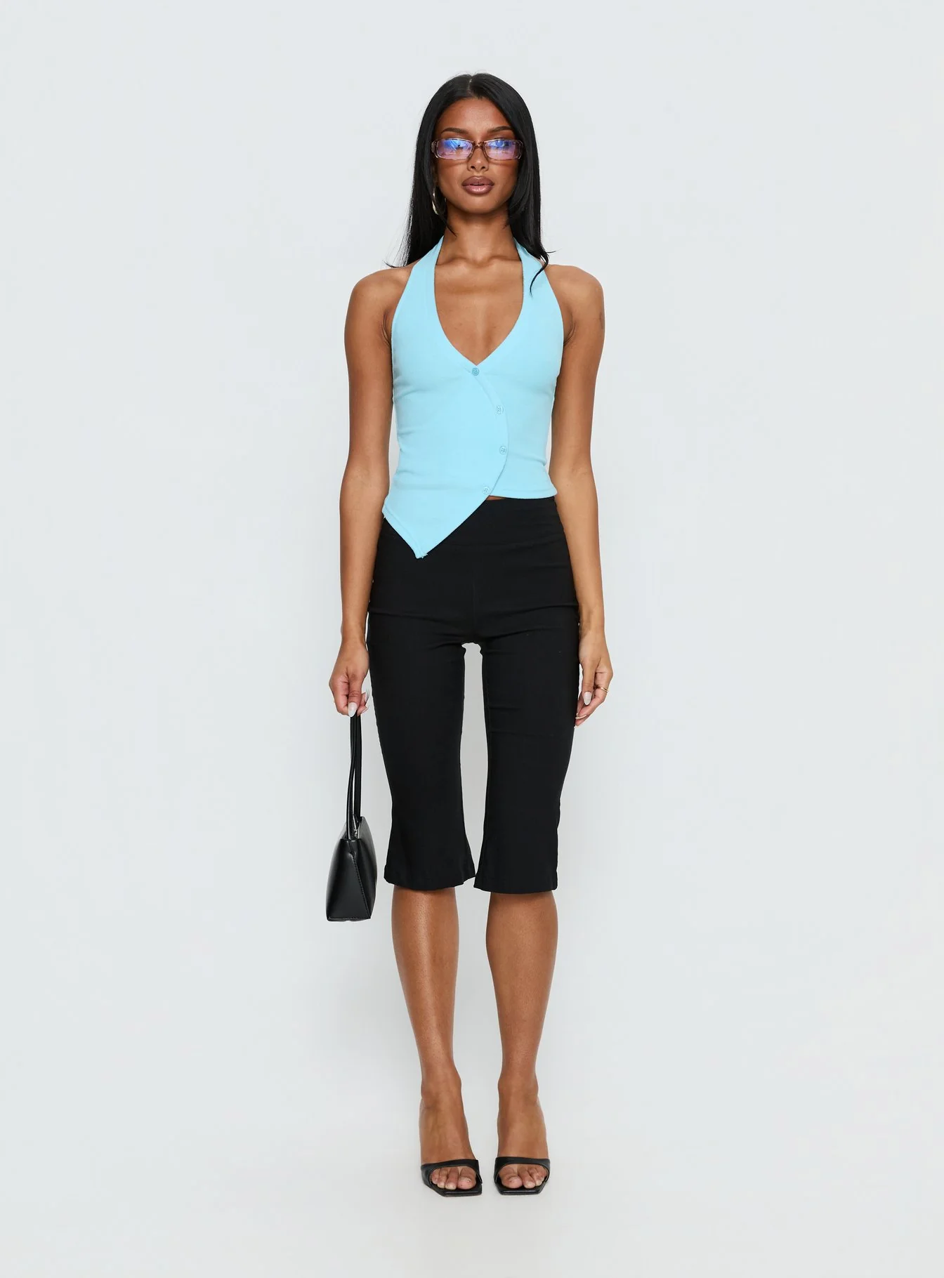 Avrilla Wrap Knit Top Blue - Image 7