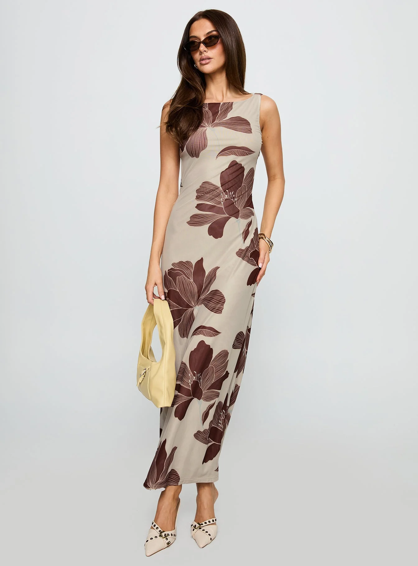 Back Again Maxi Dress Brown Floral - Image 2