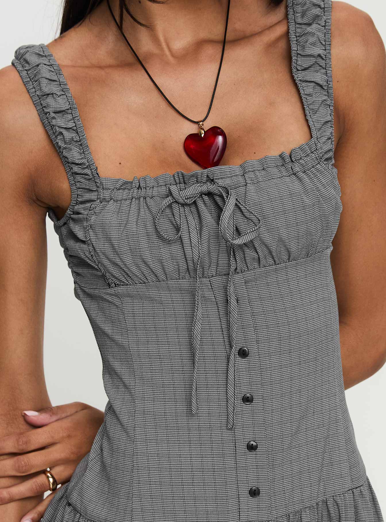 Ballerina Maxi Dress Onyx Gingham - Image 6