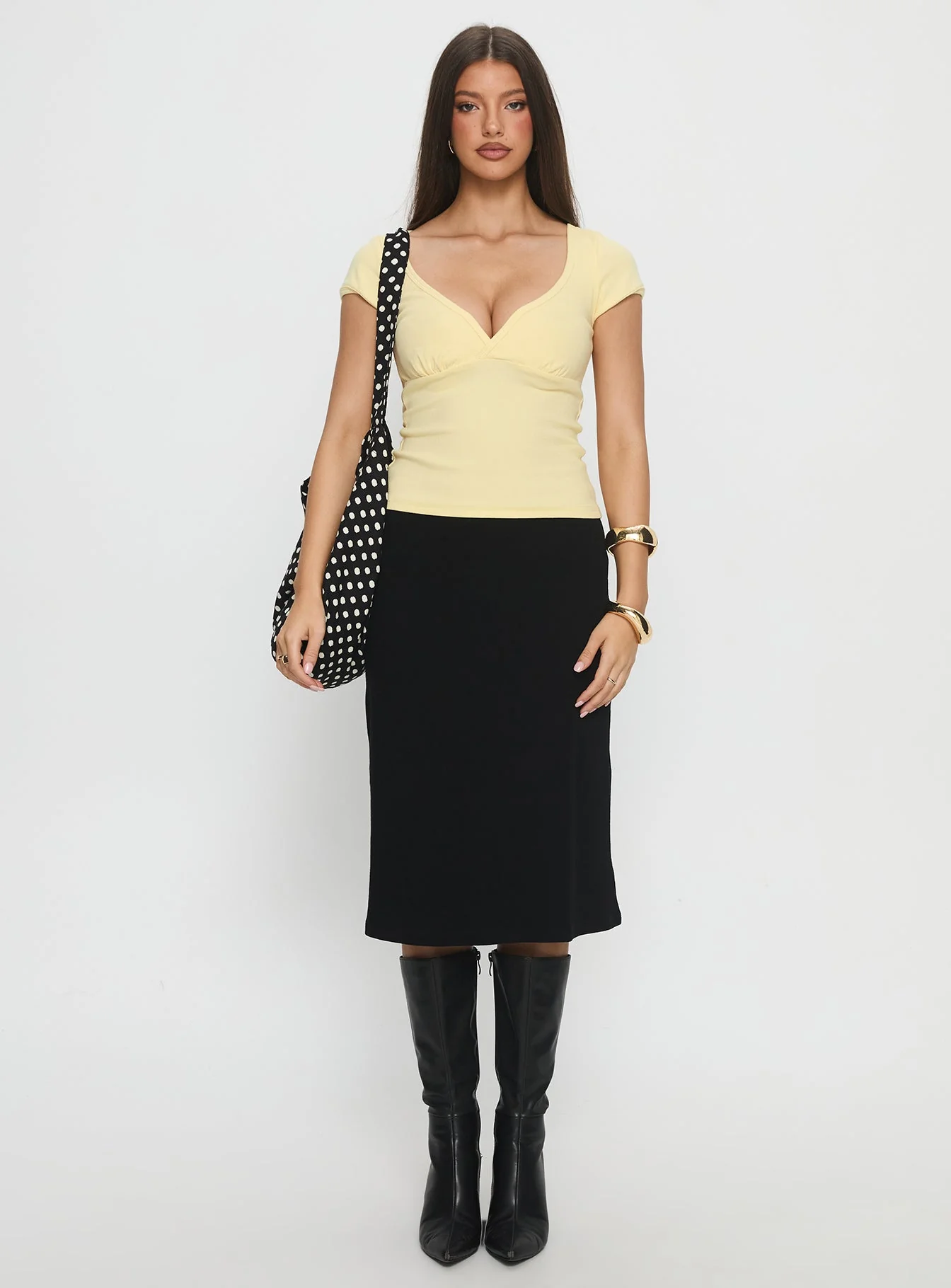 Baseline Cross Over Cap Sleeve Top Yellow - Image 7