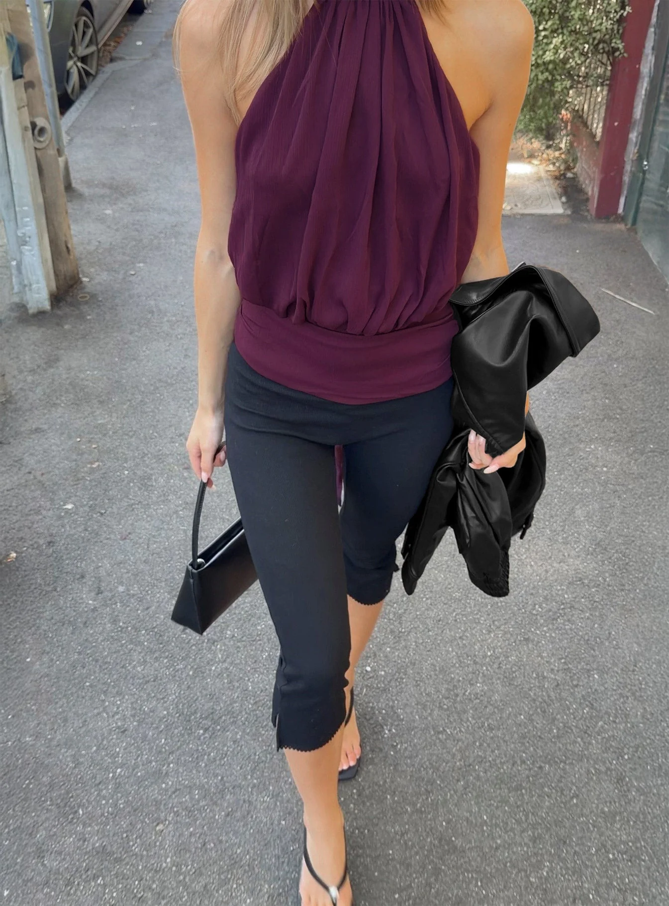 Baseline Rib Capri Pants Black Petite - Image 8