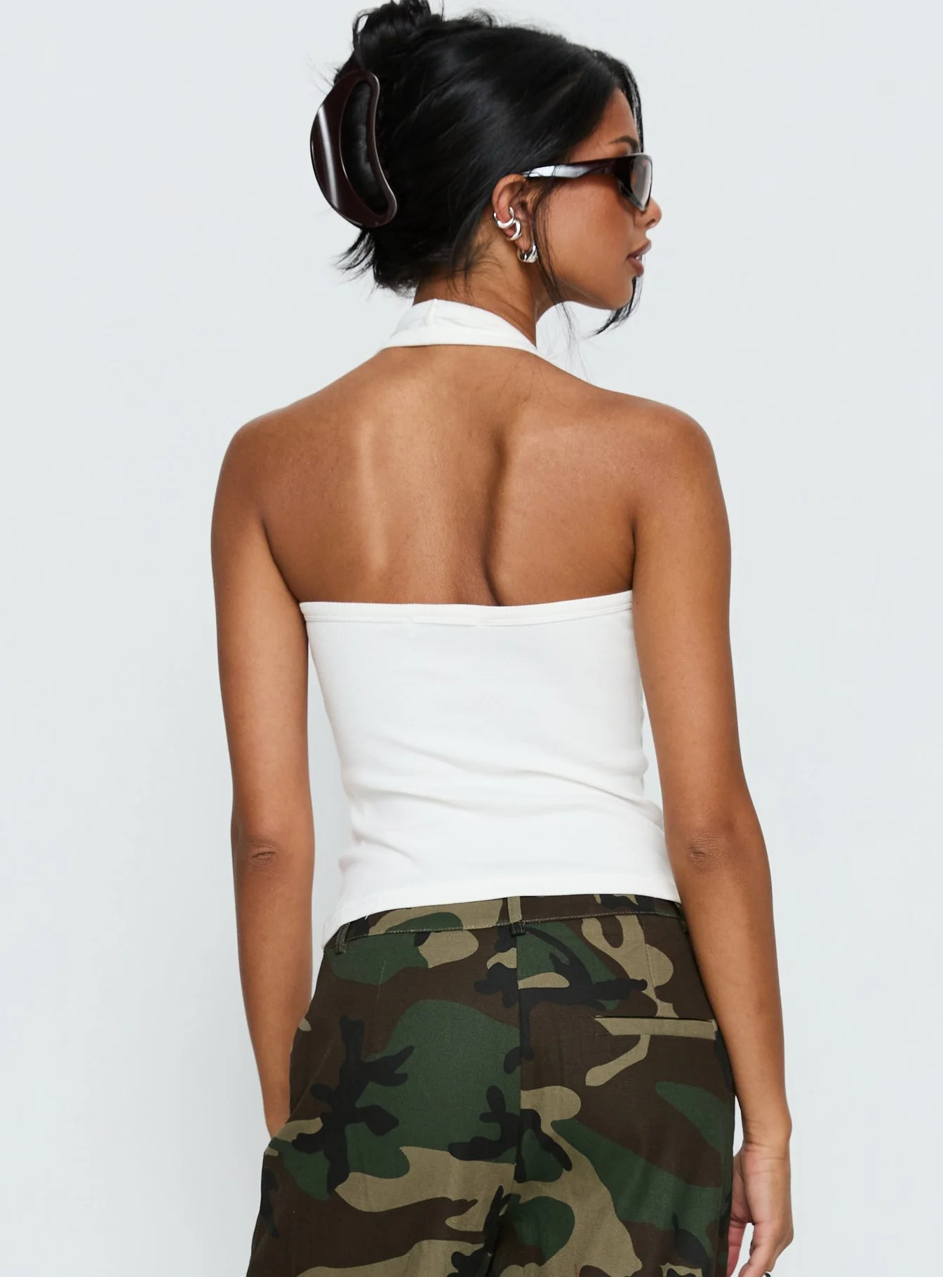 Baseline Scoop Halter Rib Tank White - Image 5