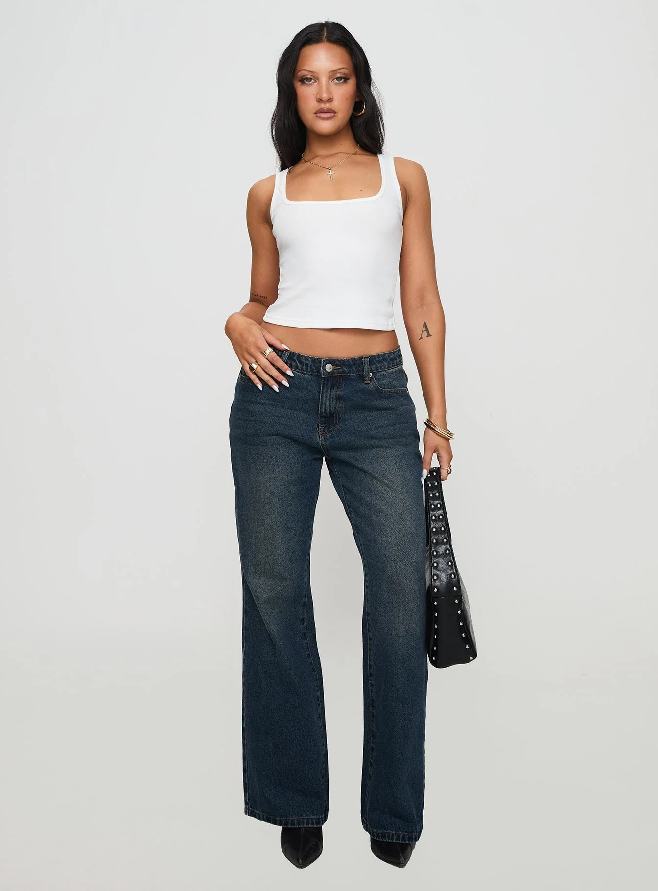 Baseline Square Neck Rib Tank Top White - Image 3