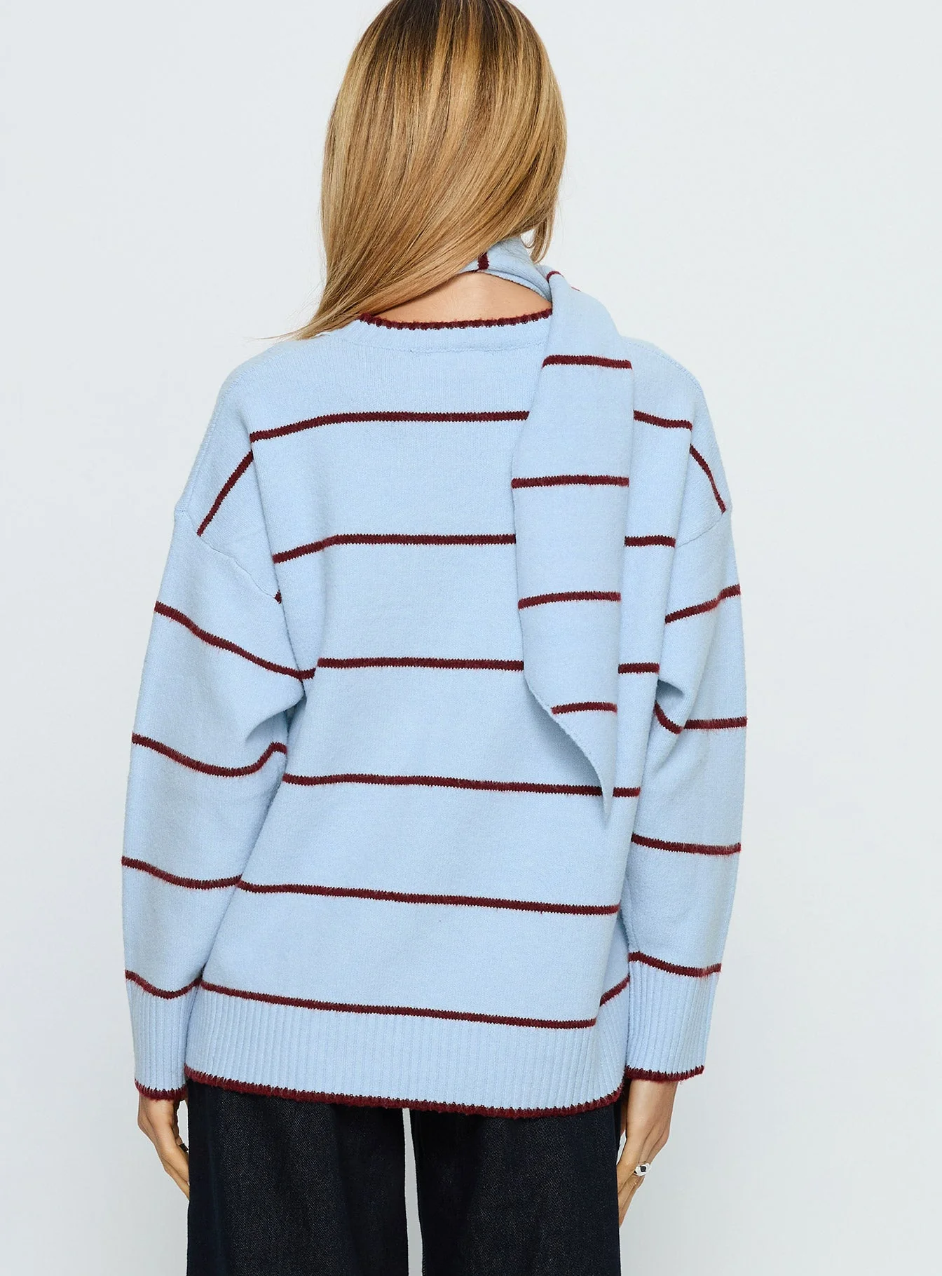 Beanie Oversized Jumper Blue Stripe - Image 4
